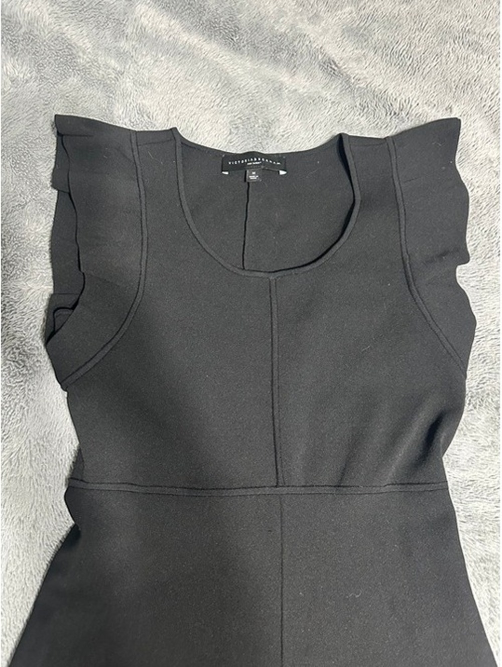 Victoria Beckham for Target Black Ruffle Fit & Flare Dress M NWT